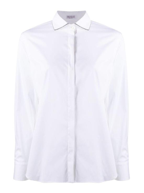  브루넬로 쿠치넬리 모닐리 체인 장식 긴소매 M0091NB426C159 White