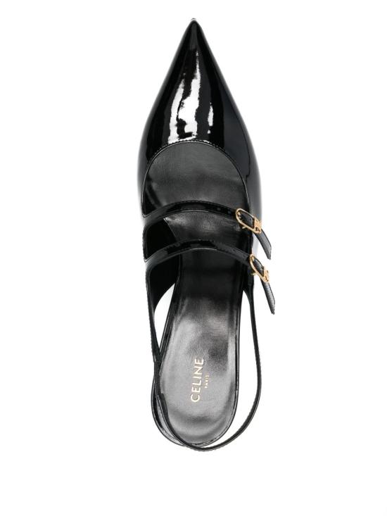 25SS 셀린느 주디 더블 스트랩 페이턴트 카프스킨 메리 제인 슬링백 362324582C 38NO Black - CELINE