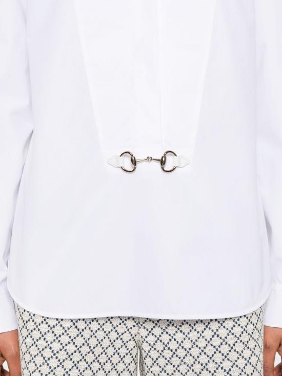 25FW 구찌 스빗 타이 넥 셔츠 831912 Z8B2P9000 White - GUCCI