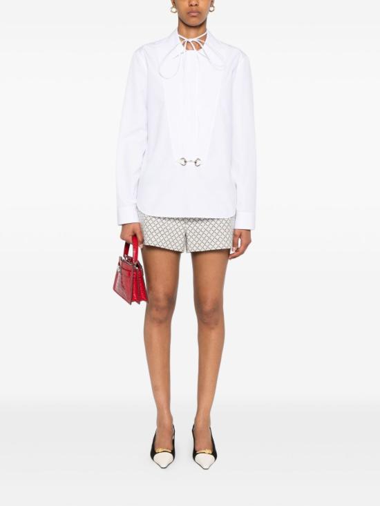 25FW 구찌 스빗 타이 넥 셔츠 831912 Z8B2P9000 White - GUCCI