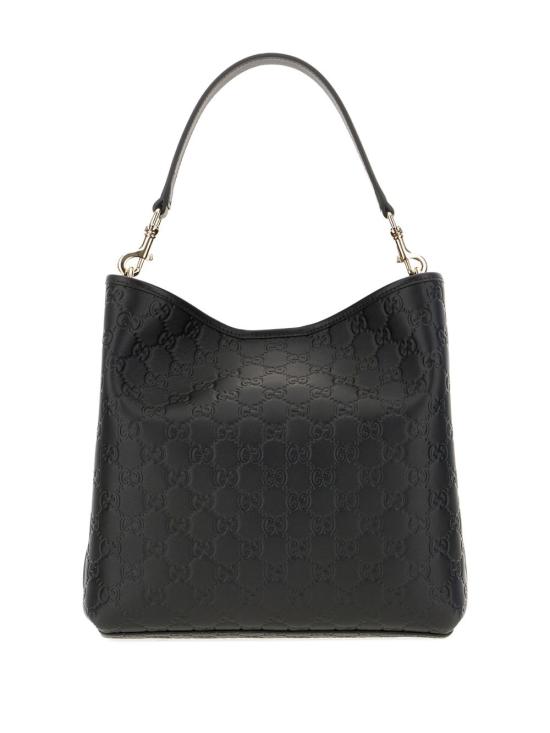 25FW 구찌 GG 엠블럼 미디움 버킷백 815103 AAFDV1000 Black - GUCCI