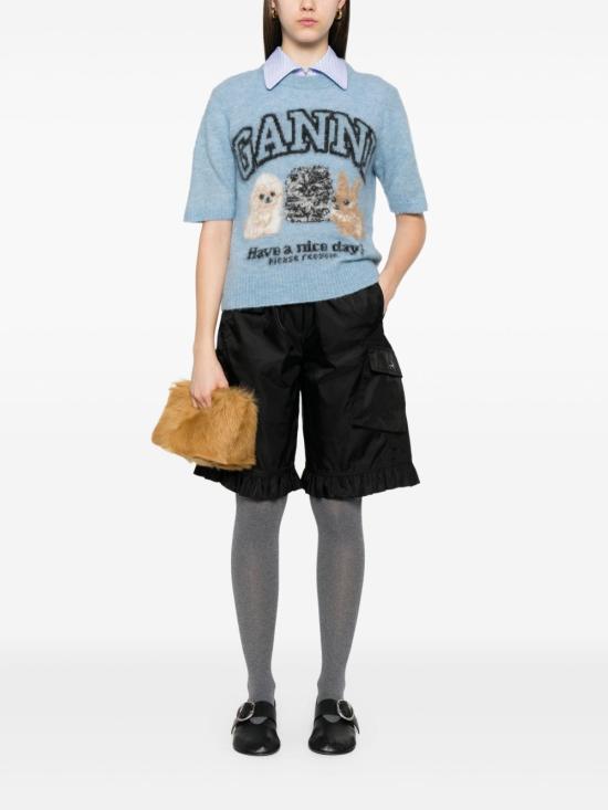 25FW 가니 숏팬츠 W0411 099 Black - GANNI