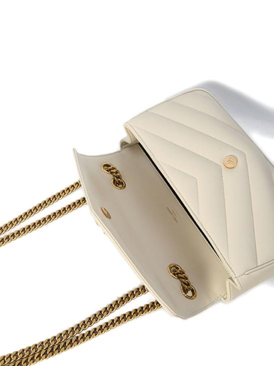 25FW 생로랑 루루 마틀라세 램스킨 스몰 숄더백 801437 AAEAX9207 Beige - SAINT LAURENT