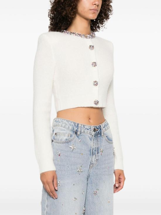 25FW 셀프 포트레이트 엠벨리시드 트림 가디건 AW25 135C CREAM Beige - SELF PORTRAIT