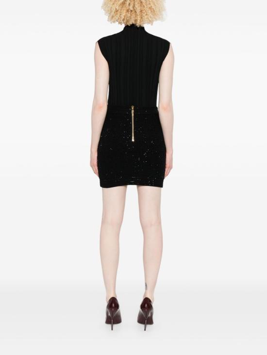 25FW 발망 미디 스커트 FF1LB015 KI740PA Black - BALMAIN