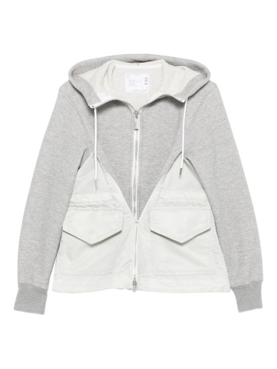 25FW 사카이 후드 티셔츠 SCW 230 381 Grey