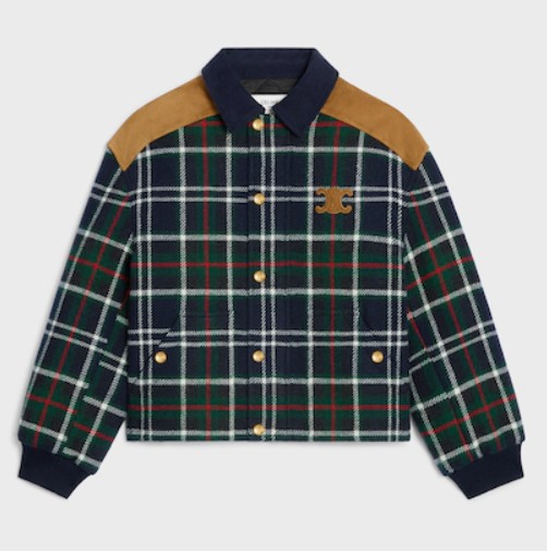 25FW 셀린느 트리옹프 블루종 재킷 RV0R20645GAN0 NAVY GREEN RED DOM