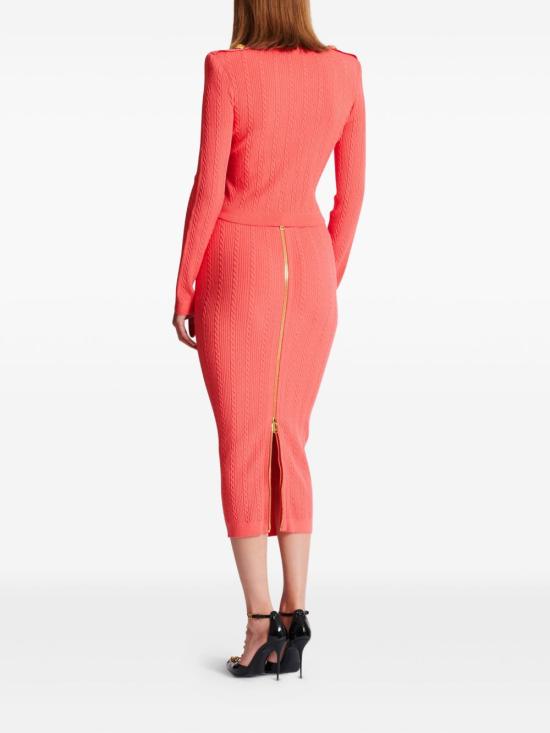 25FW 발망 가디건 FF1KL245 KI504PG Orange - BALMAIN