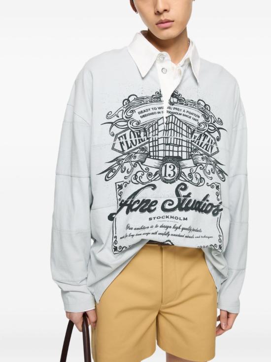 25FW 아크네 스튜디오 반팔 티셔츠 CL0396 AAA Light Grey - ACNE STUDIOS