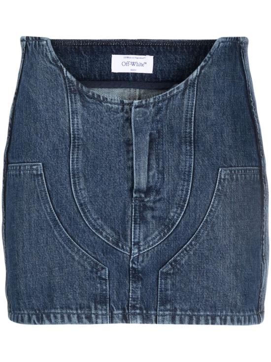  오프화이트 미디 스커트 OWYF019S23DEN001 4500 Blue