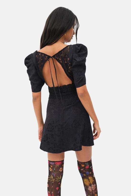  포러브앤레몬스 숏 원피스 For Love & Lemons 다니엘 미니 드레스 블랙 - FOR LOVE & LEMONS