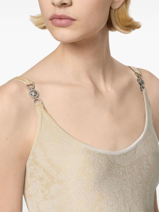 24FW 베르사체 숏 원피스 1015665 1A100041KD70 Beige - VERSACE