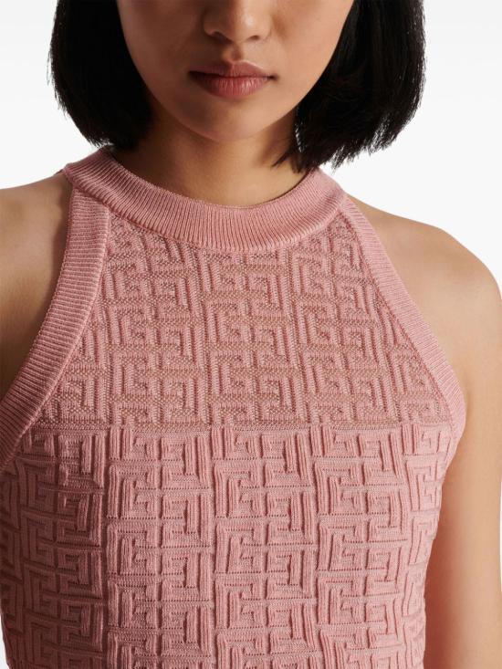  발망 민소매 티셔츠 DF1AB026 KG96OIW Pink - BALMAIN