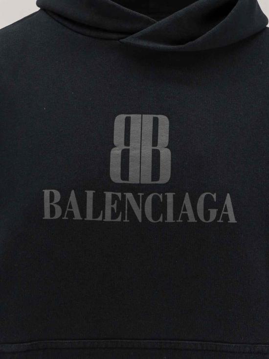  발렌시아가 로고 후드 티셔츠 818433TSVO31083 Black - BALENCIAGA