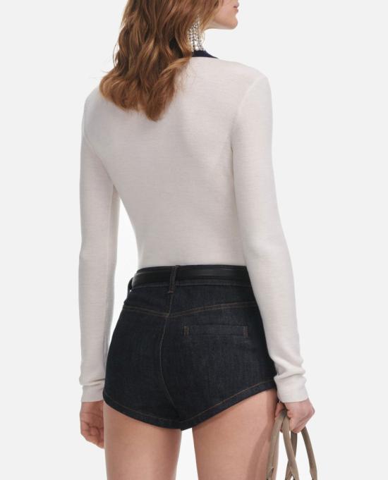 25FW 셀프 포트레이트 폴로 티셔츠 PF25097CCCREAM Blue - SELF PORTRAIT