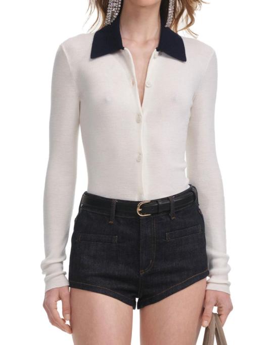 25FW 셀프 포트레이트 폴로 티셔츠 PF25097CCCREAM Blue