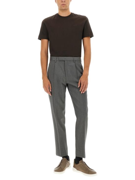 26SS 에르메네질도제냐 반팔 티셔츠 UG360A2 G765M09 BROWN - ERMENEGILDO ZEGNA