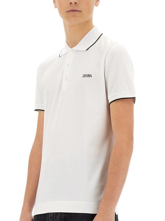 25FW 에르메네질도제냐 폴로 티셔츠 E7358A5 B746N00 WHITE - ERMENEGILDO ZEGNA