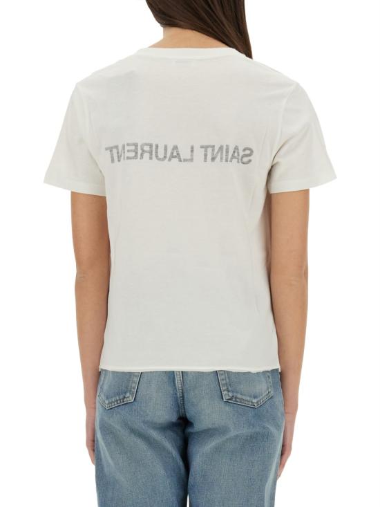 26FW 생로랑 리버스 티셔츠 665234 Y37AW9744 WHITE - SAINT LAURENT