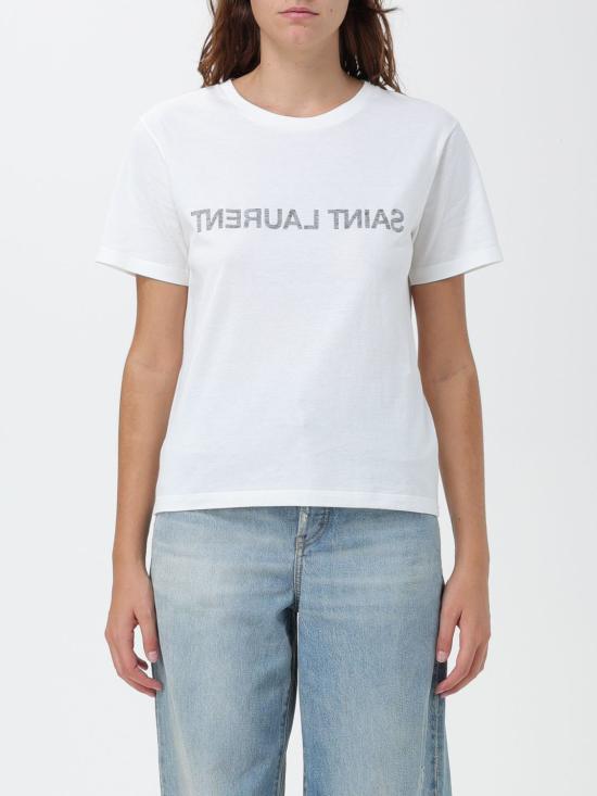 26SS 생로랑 리버스 티셔츠 665234 Y37AW9744 WHITE