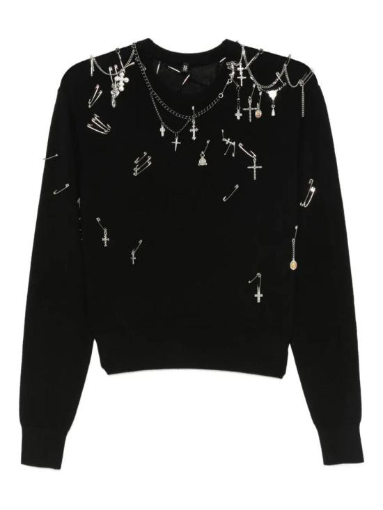 25FW 알13 스웨터 R13WY315Y016B Black