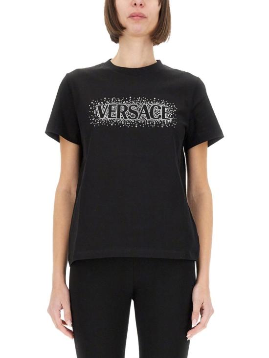 25SS 베르사체 반팔 티셔츠 1018981 1A136702B300 Black