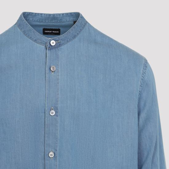 25FW 조르지오 아르마니 긴팔 셔츠 GM002512 AF15417 MB003 LIGHT BLUE DENIM - GIORGIO ARMANI