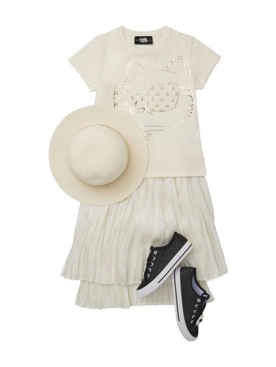 25SS [키즈] 칼라거펠트 스커트 Z30478K 122 IVORY - KARL LAGERFELD