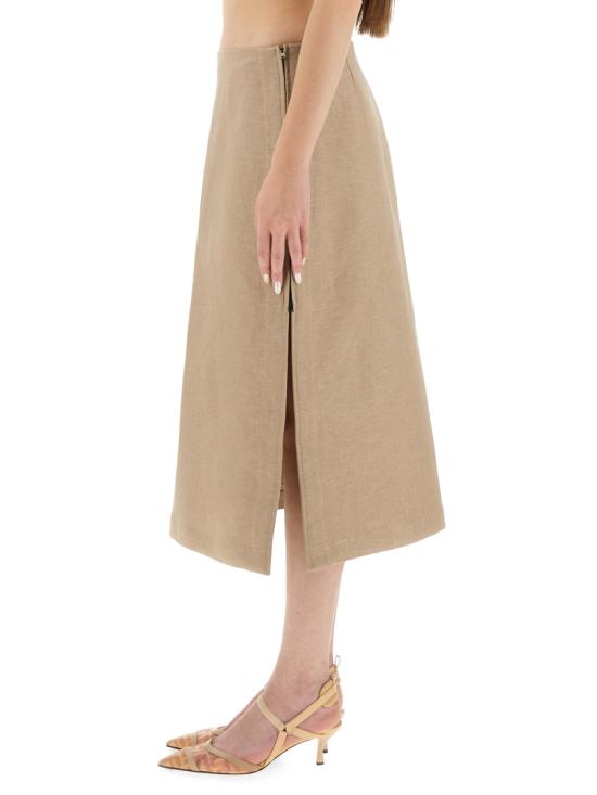 26SS 펜디 왁스 린넨 스커트 FQ7634 AUOKF1RX1 BEIGE - FENDI