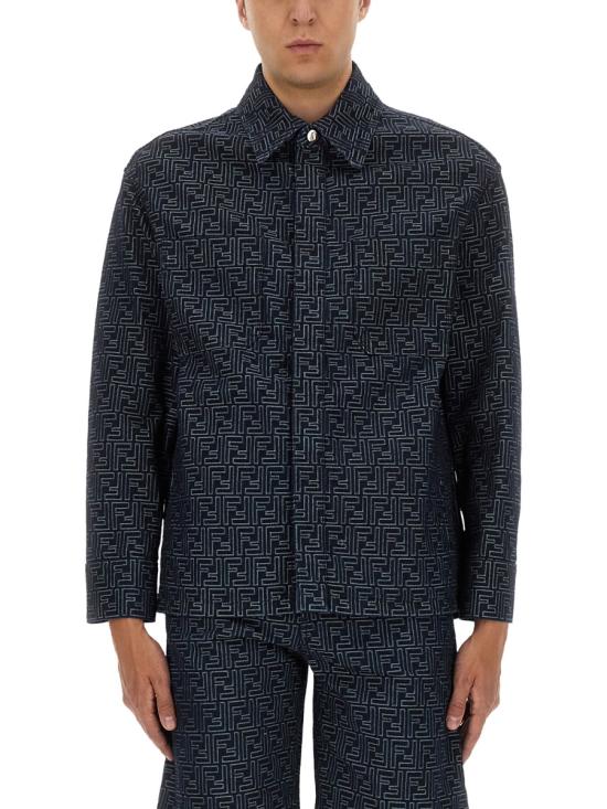 26FW 펜디 긴팔 셔츠 FW1321 AUX4F0BUZ BLUE