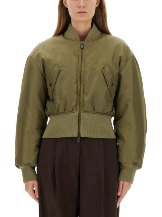 26FW 생로랑 나일론 크롭 봄버 자켓 820233 Y845W1340 GREEN