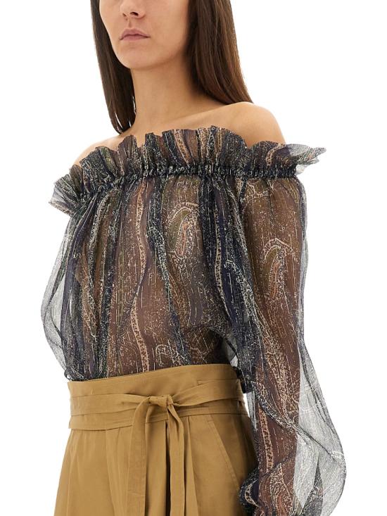 26SS 생로랑 블라우스 823001 Y4K854007 BLUE - SAINT LAURENT