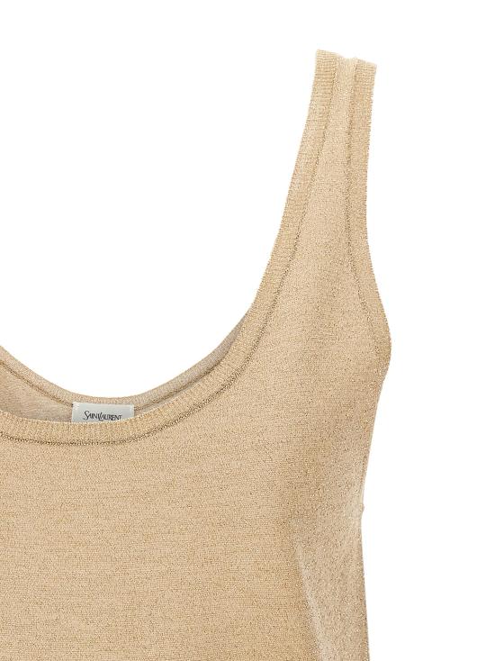 25FW 생로랑 민소매 티셔츠 819010 Y76ZC8045 GOLD - SAINT LAURENT