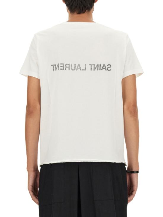 26SS 생로랑 리버스 티셔츠 663278 Y37AW9744 WHITE - SAINT LAURENT