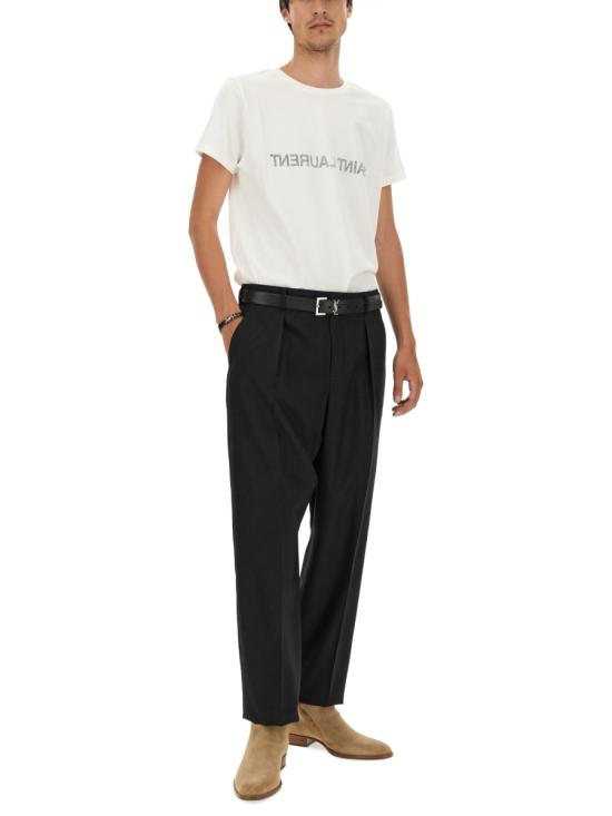 26SS 생로랑 리버스 티셔츠 663278 Y37AW9744 WHITE - SAINT LAURENT