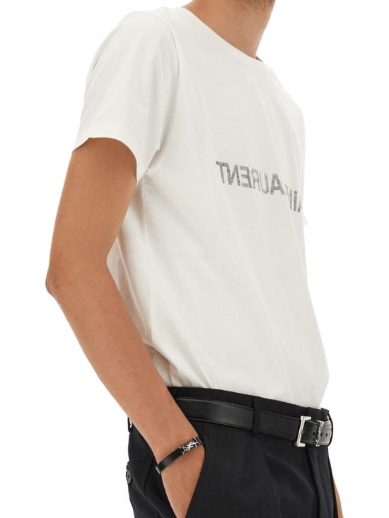 26SS 생로랑 리버스 티셔츠 663278 Y37AW9744 WHITE - SAINT LAURENT