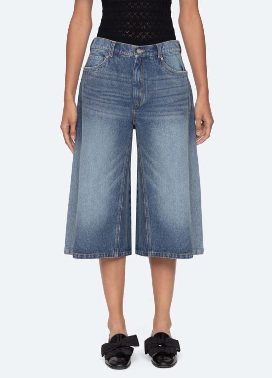  씨뉴욕 데님 팬츠 시 니 리사 퀼로트 블루 - SEA NY