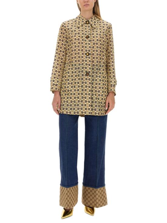 25FW 구찌 홀스빗 프린트 나일론 코트 752387 ZANVO9198 MULTICOLOUR - GUCCI