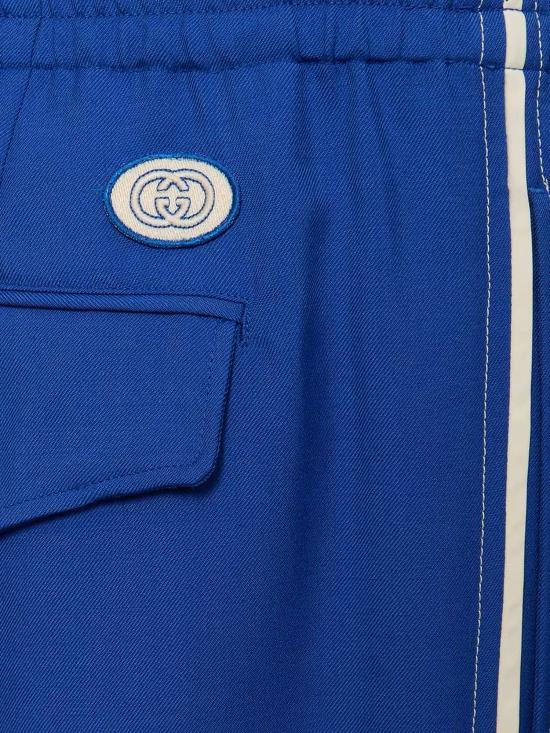 25FW 구찌 인터로킹 GG 로고 울 모헤어 블렌드 팬츠 742766 Z8BI74031 BLUE - GUCCI