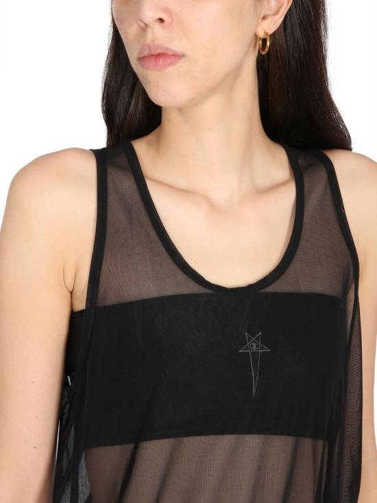 25FW 릭오웬스 x 챔피온 탑 CW02C9234 CHMNET09 BLACK - RICK OWENS X CHAMPIONS