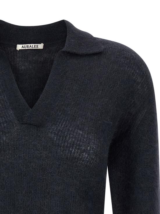 25FW 오라리 폴로 티셔츠 A25AP05AKNAVY Blue - AURALEE