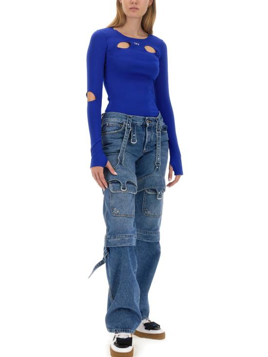  오프화이트 데님 팬츠 OWYB016 F23DEN0014500 BLUE - OFF WHITE