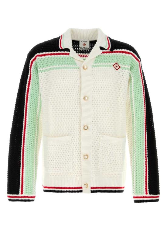 25FW 카사블랑카 반팔 티셔츠 MPF25KW99801 BLACKMULTI White