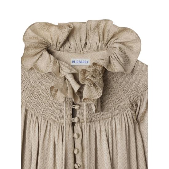 25FW 버버리 지오메트릭 실크 블라우스 8117061 DEBBIE C3825 NEUTRALS - BURBERRY