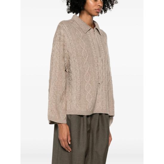 25FW 빅토리아 찬 폴로 티셔츠 AW25020MO MOLE BROWN - VIKTORIA CHAN