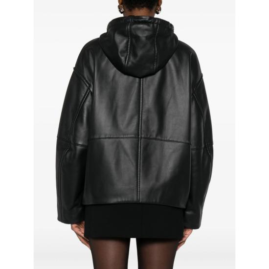 25FW 스포트막스 가죽 자켓 ADUNCO123 047 003 BLACK - SPORTMAX