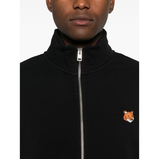 25FW 메종키츠네 폭스 헤드 지퍼 레귤러 스웨트셔츠 PM02134KM0340 BLACK - MAISON KITSUNE