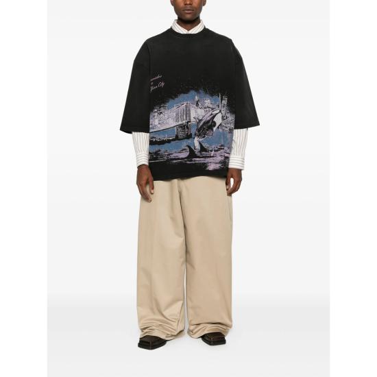 25FW 윌리 차바리아 반팔 티셔츠 WCJSY0123 001 BLACK - WILLY CHAVARRIA