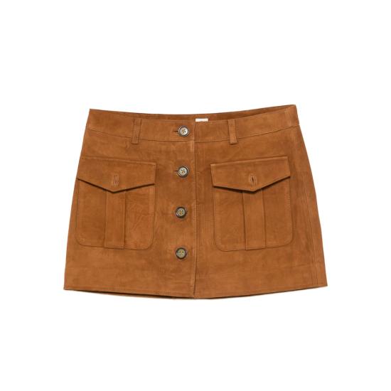 25FW 더 가먼트 미디 스커트 21795 SUEDE 515 BROWN