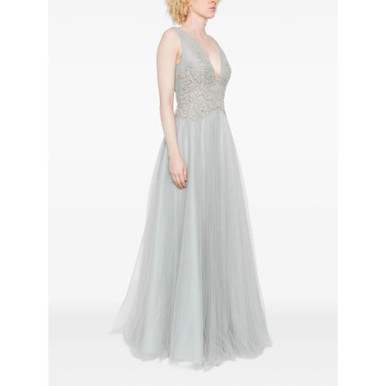 25FW 코스타렐로스 롱 원피스 PF2535 GRACIELLA NEBBI BLUE - COSTARELLOS